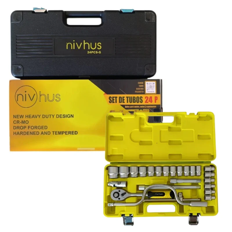 Set De Tubos Caja Herramientas 24 Piezas Industrial