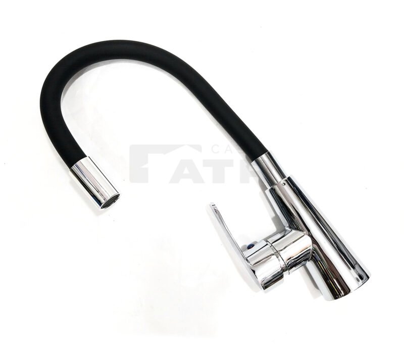 Canilla Flexible Negra Engomada