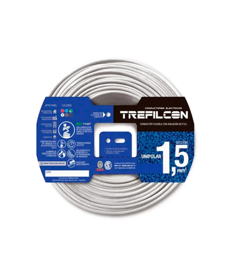Trefilcon Cable 1 x 1,50mmx100m Colores Rojo