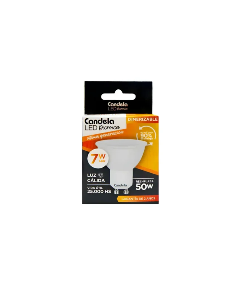 Candela Dicroica 7w Calido Calido