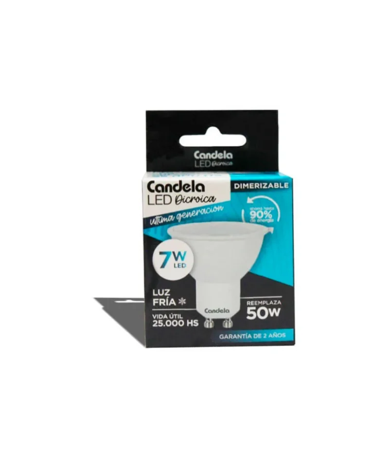 Candela Dicroica Dimer 7w Frio