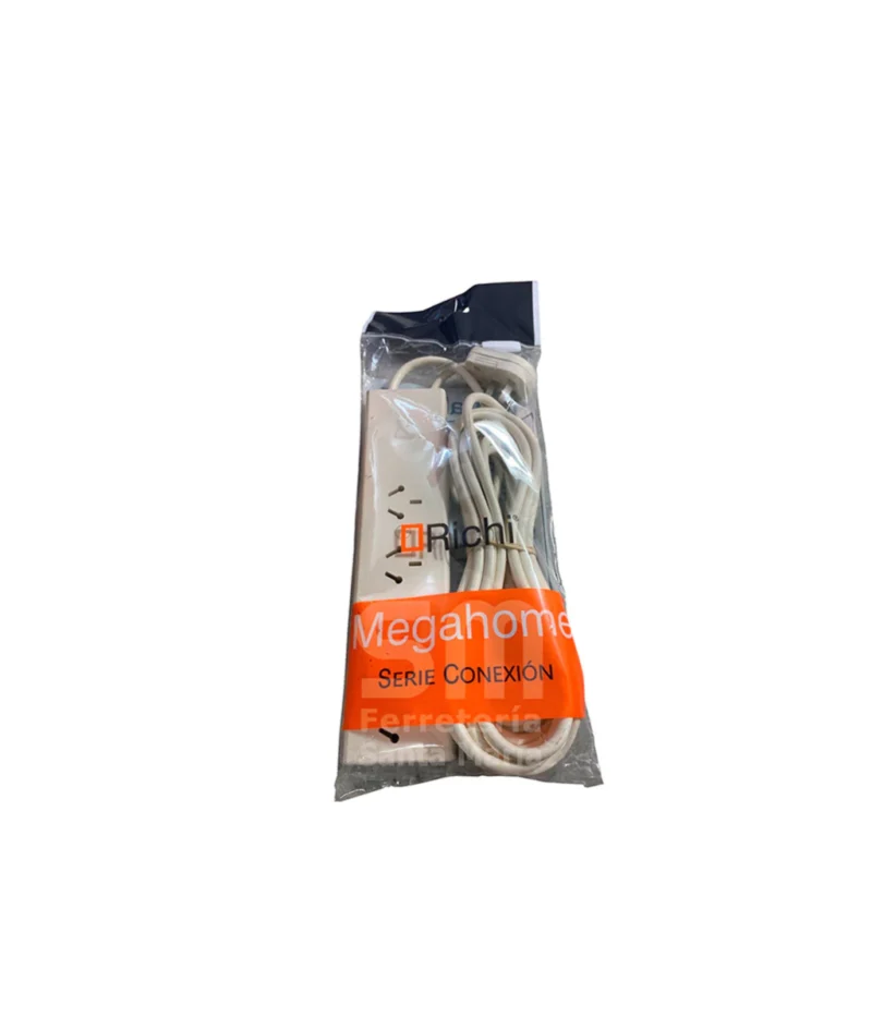 Richi Prolongador 4 Toma 1,5 m/2,5 m/5tms/sin Cable 4 Toma sin cable