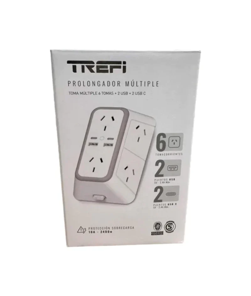 Trefi Adaptador Piramidal 6t+2usb+2tc im1101004