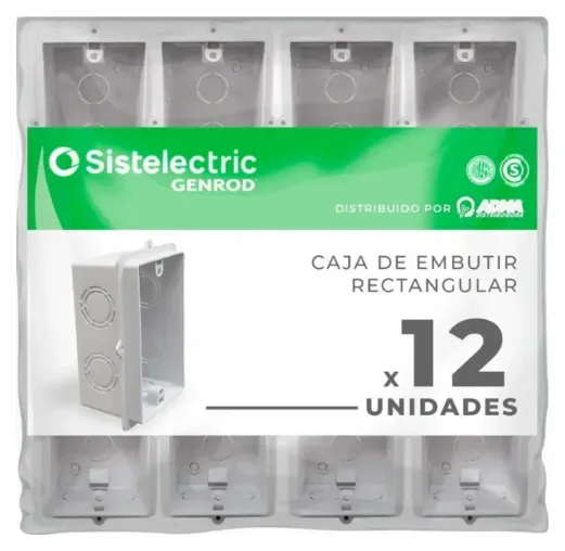 Caja de Embutir Rectangular Chica x 12u