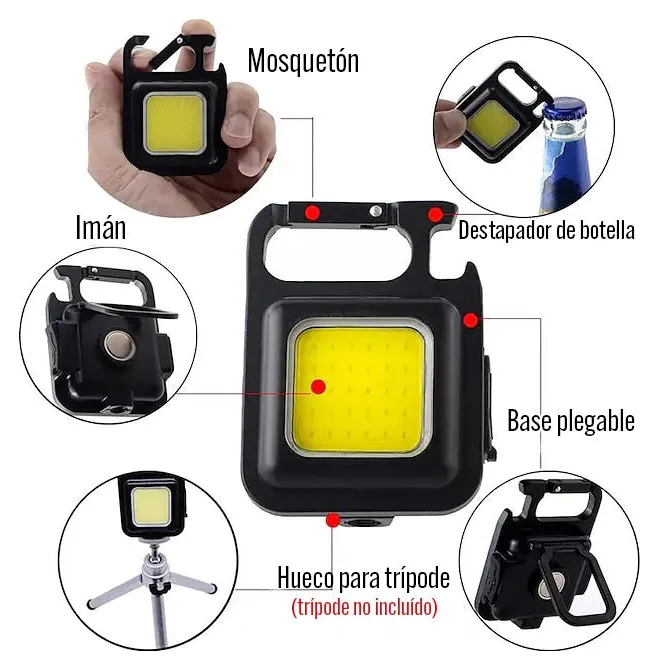 Linterna Llavero Tactico con Destapador E Iman