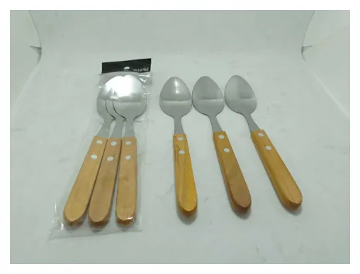 Cuchara con mango de madera x 3pcs