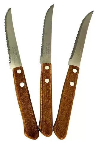 Cuchillo Acero M/Madera *3pcs x-568