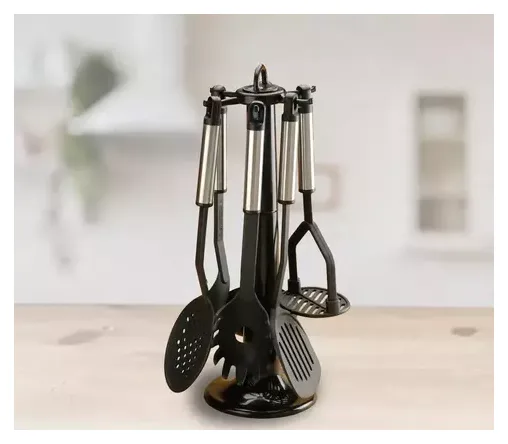 Juego x 6 Utensilios De Nylon Con Colgante Giratorio Jovifel