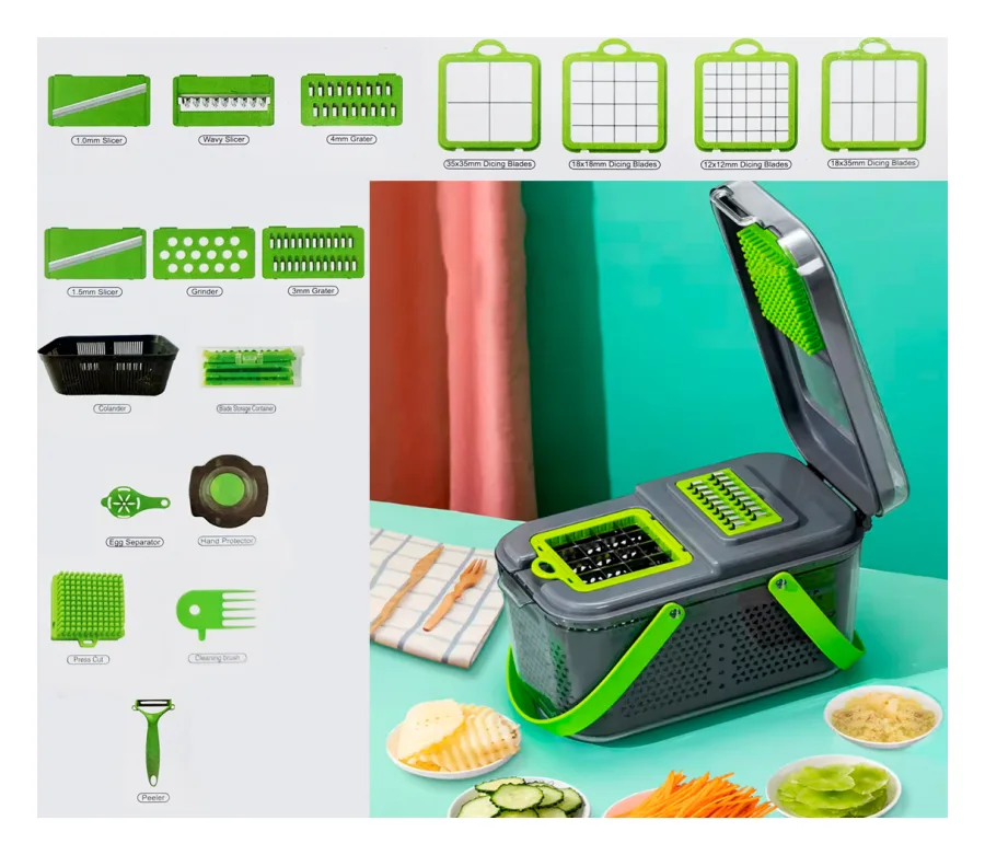 Mandolina Gigante 22 Pcs Veggie Slicer