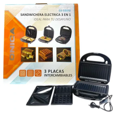 Sandwichera electrica 3en1 onica