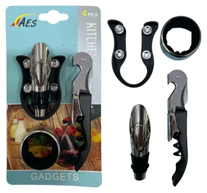 Set de sacacorchos vino 4pcs 3581