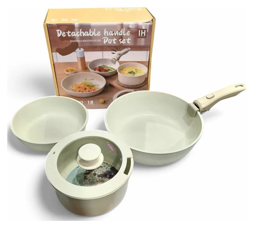 Ofertaset x 5 Olla de Cerámica con Mango Desmontable