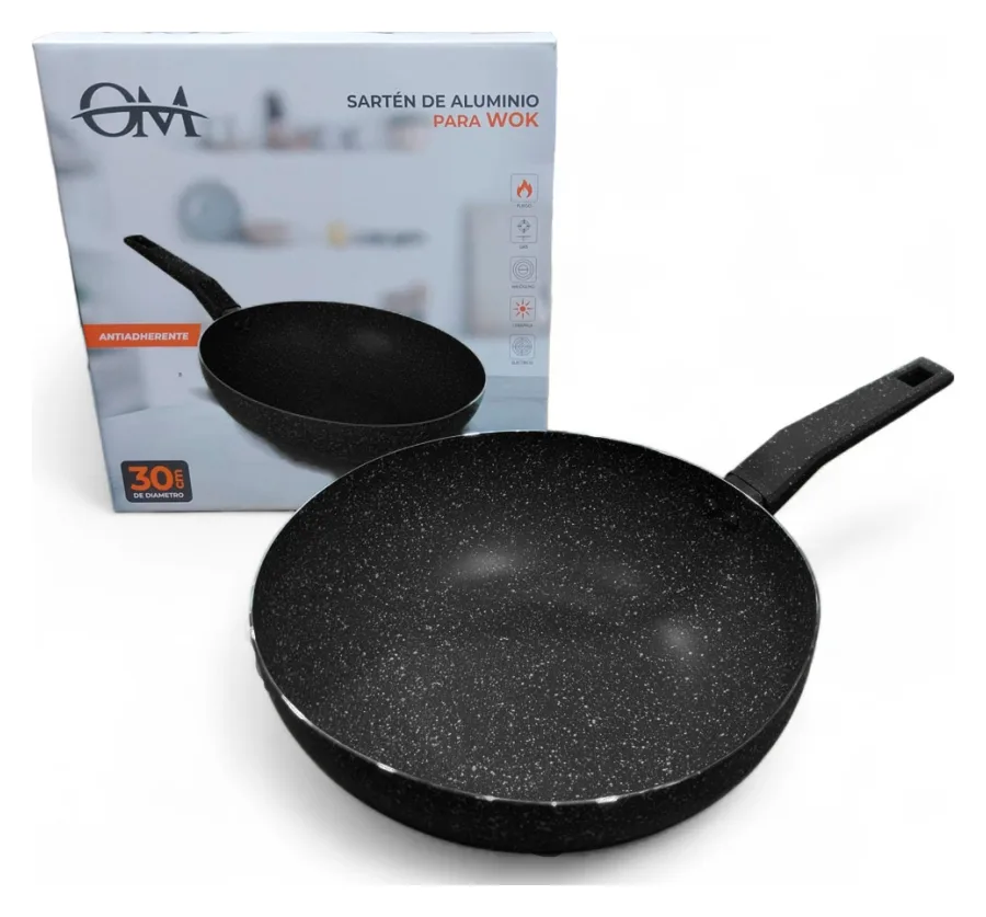 Olla Wok de 30 cm Negra