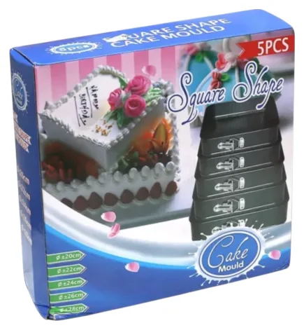 Set Moldes Cuadrados 5pcs Desmontable