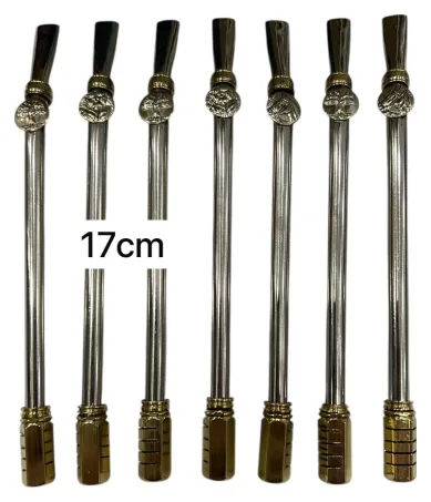 Bombilla Hexagonal Dorada Con Chapa x 12 35057