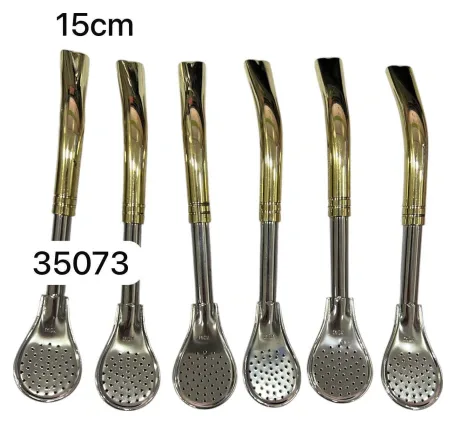 Bombilla coco dorado x 12 35073 17 cm