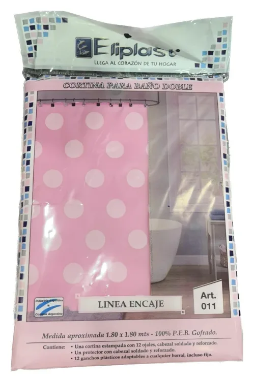 Cortina de Baño Doble Encaje 1,80 x 1,80 m Eliplast Art 011 con ganchos