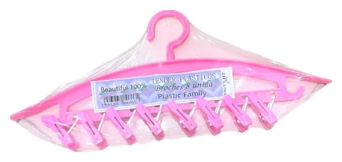 Percha con 8 Broches para Ropa
