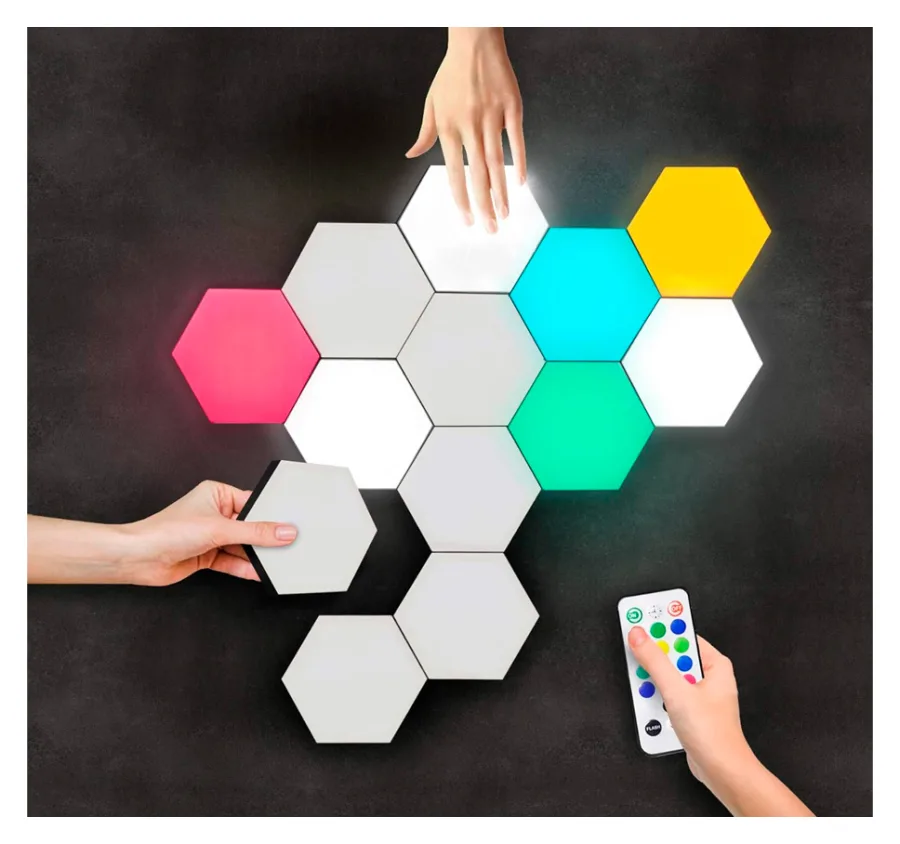 Panel Hexagono Sin Controlador Carga USB Rgb con con