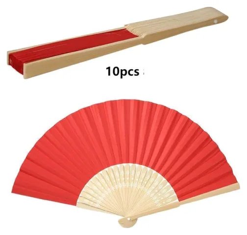 Abanico Tela Liso *10pcs