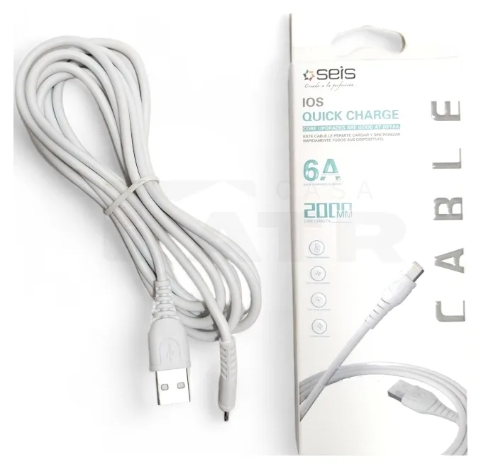 Cable de Iphone 2m 6a Lightning