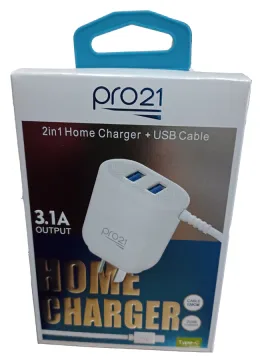 Cargador pro21 3,1a Tipo C Carga Rapida