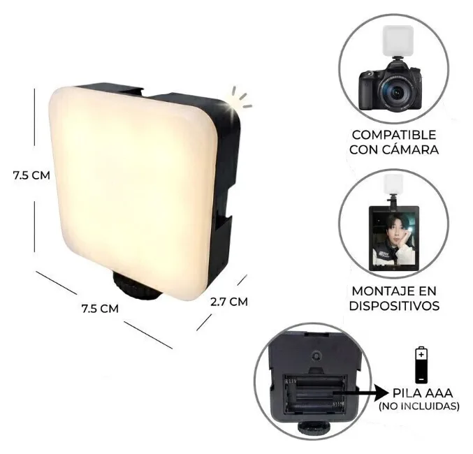 Foco Led selfie Fotografía Para Camaras Y Celulares