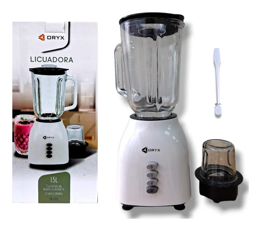 Licuadora de Vidrio Oryx 1,5l con Vaso