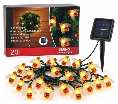 Luz Solar con forma de Abeja 20L