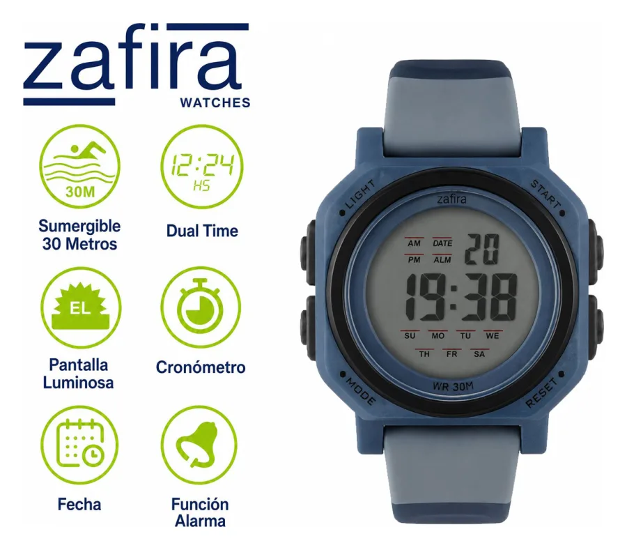 Reloj Digital "zafira" con Cronometro