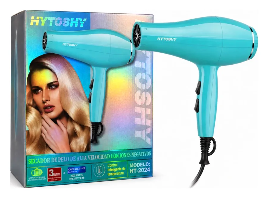 Secador 2000w con Iones Negativos Celeste
