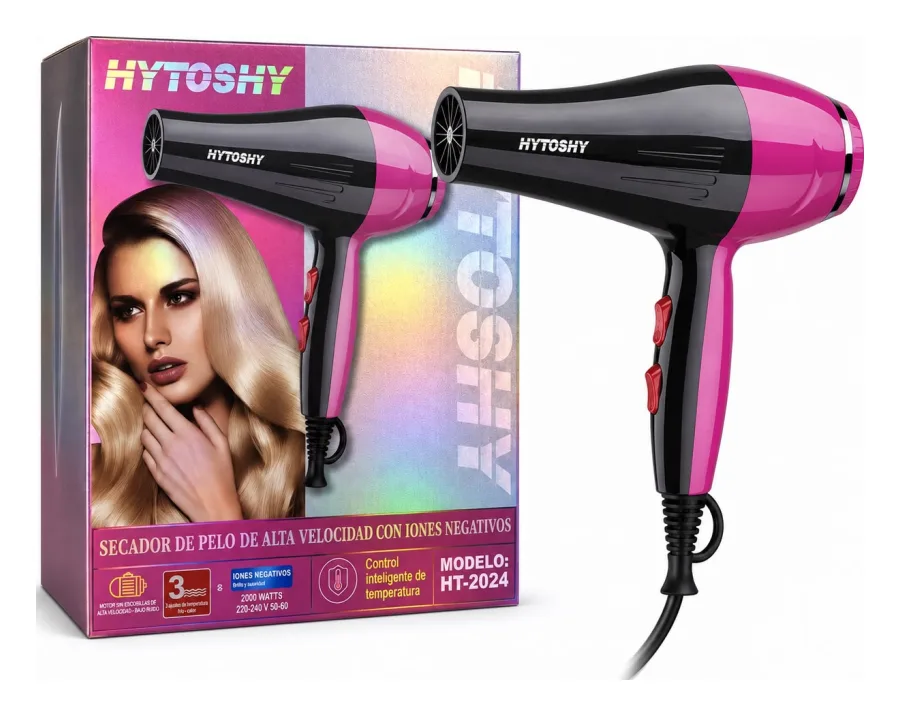 Secador 2000w con Iones Negativos Rosa