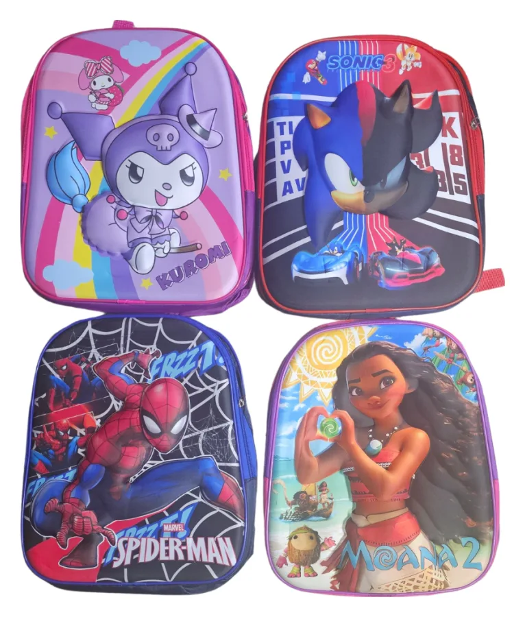 Mochila 3d con relieve doble cierre de 13 P