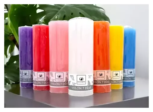 Velón 7 Dias Iluminarte Lisos G3060 Celeste