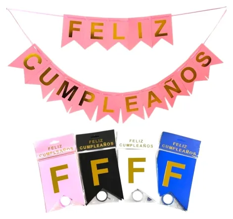 Banderin Feliz Cumpleaños Guirnalda Cotillon Liso